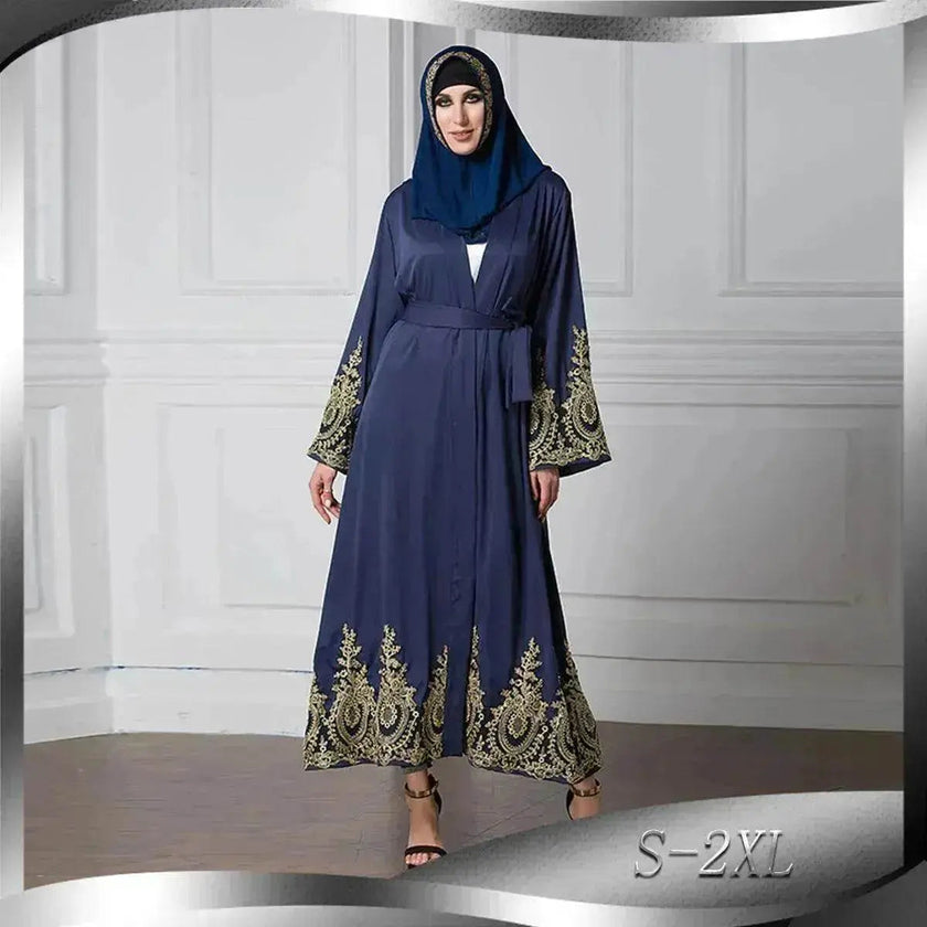 Luxury Vintage Abaya Kimono Jacket for Arab Turkey Middle East Women