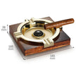 Luxury Wooden Stainless Steel Cigar Ashtray, Electroplated Finish, Fashion Simple Style