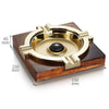 Luxury Wooden Stainless Steel Cigar Ashtray, Electroplated Finish, Fashion Simple Style