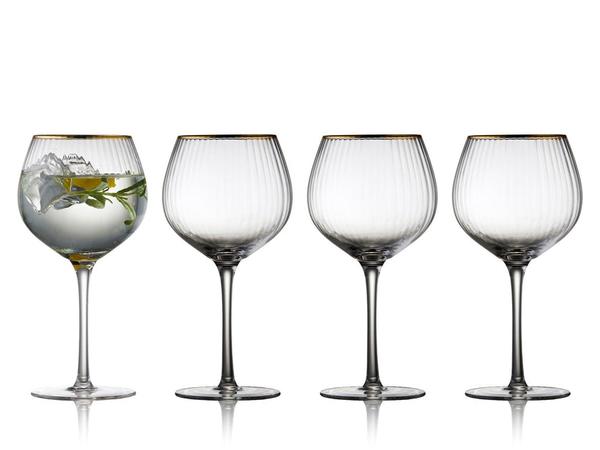 Lyngby - Palermo Gin & Tonic Glass Gold 4/St 650ml/22oz
