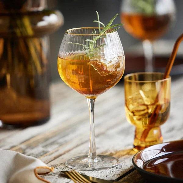 Lyngby - Palermo Gin & Tonic Glass Gold 4/St 650ml/22oz