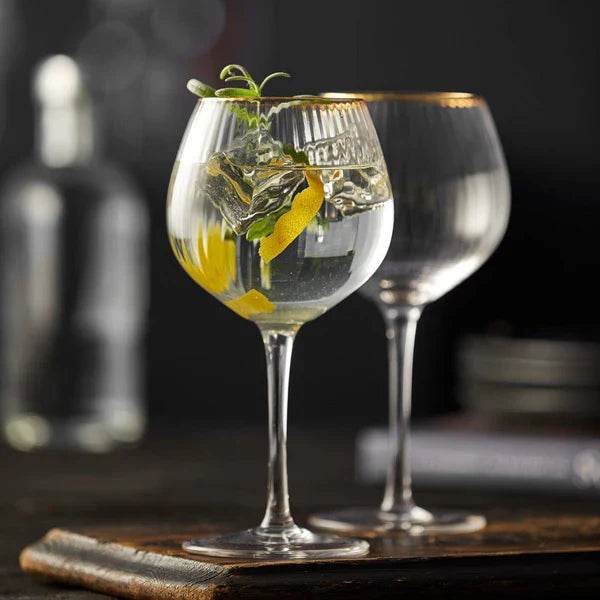 Lyngby - Palermo Gin & Tonic Glass Gold 4/St 650ml/22oz