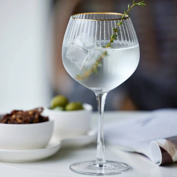 Lyngby - Palermo Gin & Tonic Glass Gold 4/St 650ml/22oz