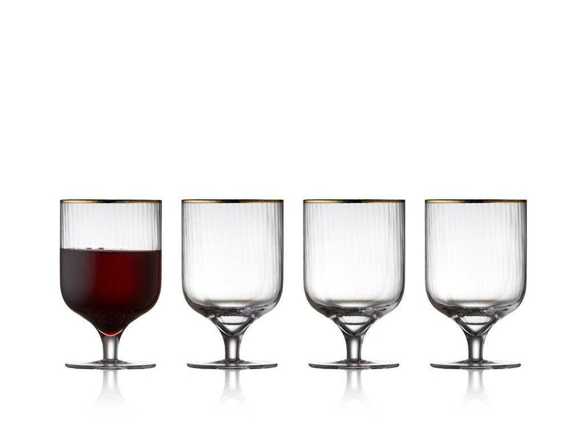 Lyngby - Palermo Wine Glass Gold 4/St 300ml/10oz