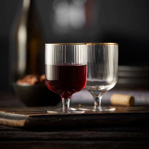 Lyngby - Palermo Wine Glass Gold 4/St 300ml/10oz