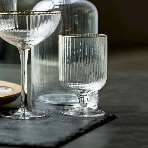Lyngby - Palermo Wine Glass Gold 4/St 300ml/10oz