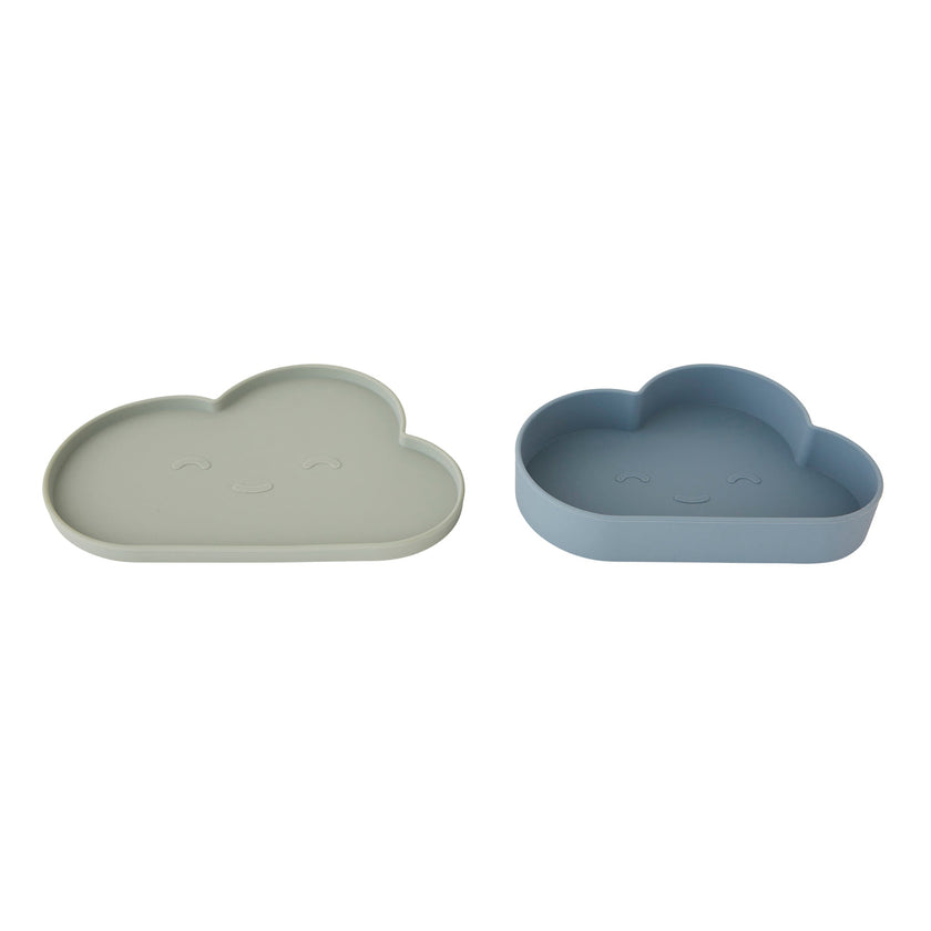 Chloe Cloud Plate & Bowl - Pale mint/Tourmaline