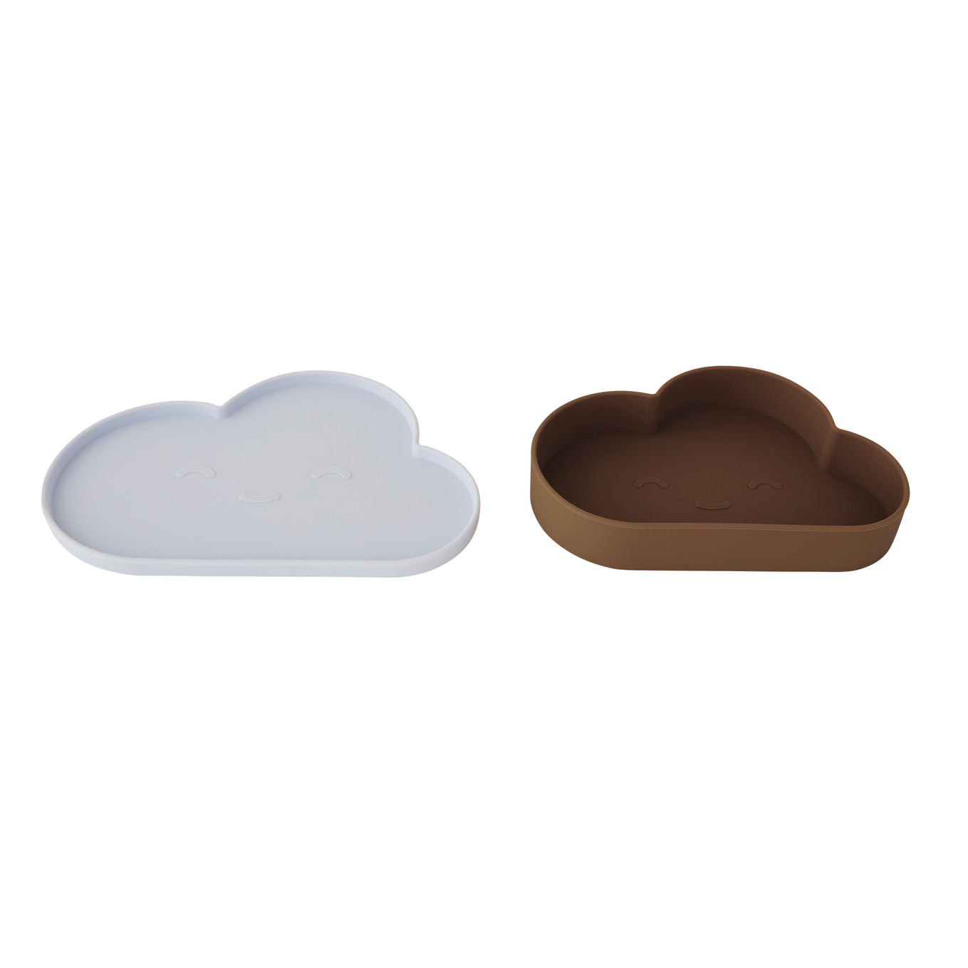 Chloe Cloud Plate & Bowl - Ice blue/Choko