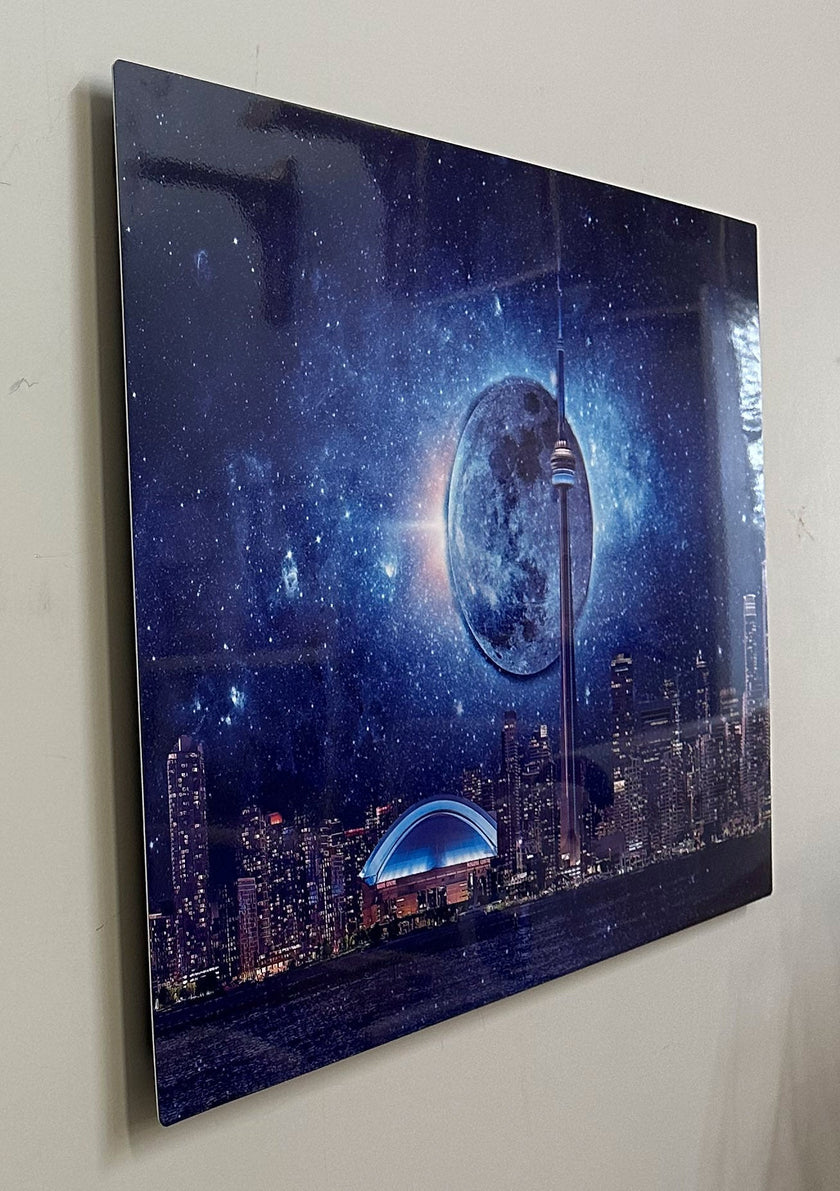 Wall Art-Light sky with CN Tower-Metal aluminum print- Toronto-Limited Edition
