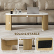 Cameron Modern Faux-Marble Coffee Table-Natural Wood