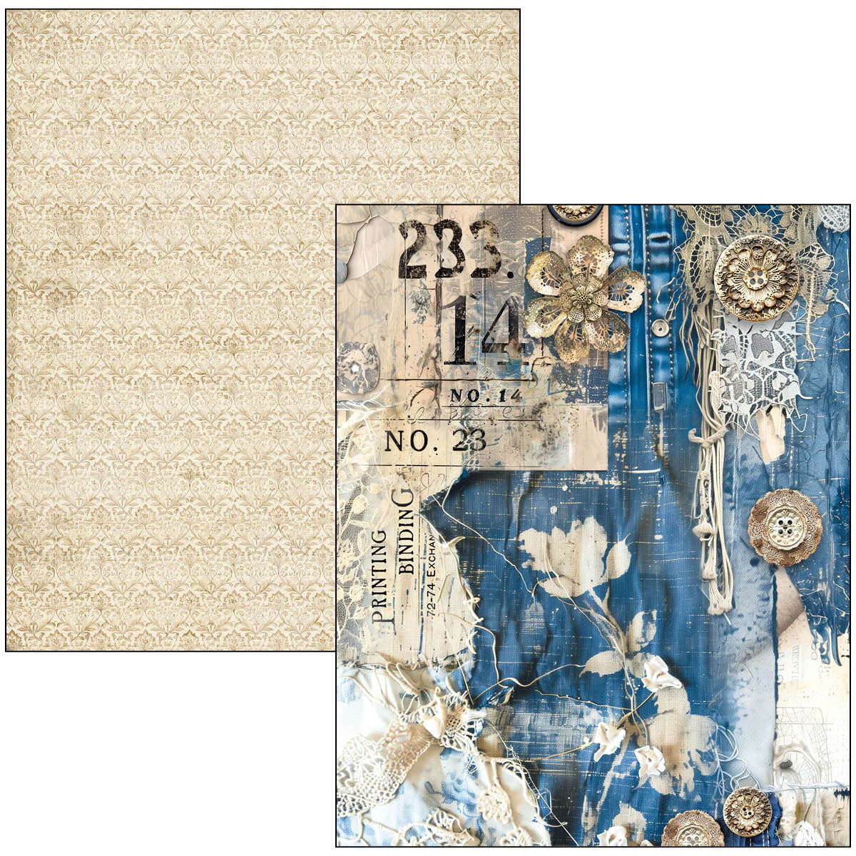 Mixed Media Book Urban Blue Denim A4 Maxi