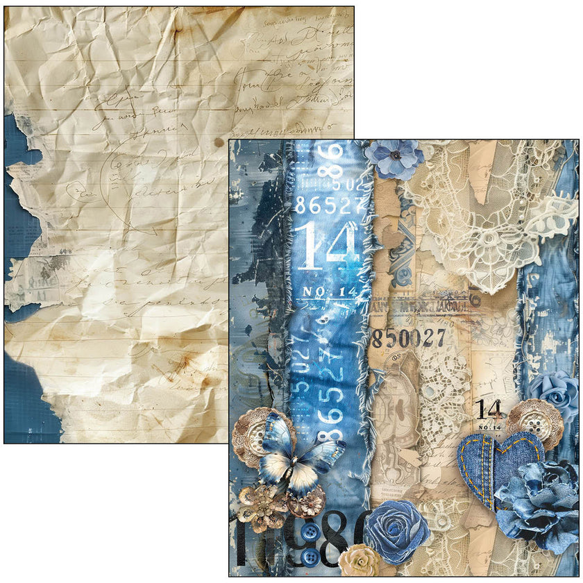 Mixed Media Book Urban Blue Denim A4 Maxi