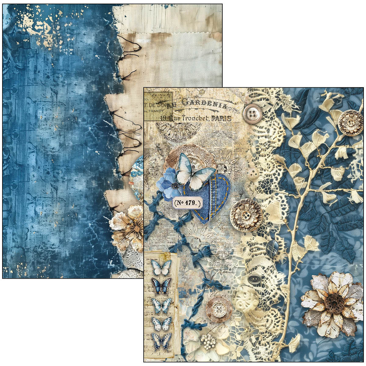 Mixed Media Book Urban Blue Denim A4 Maxi