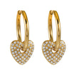 MAABU Gold: Vintage Inspired Hoops with Removable Zirconia Embedded Heart Charm