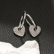 MAABU Silver (White Gold): Vintage Inspired Hoops with Removable Zirconia Embedded Heart Charm