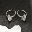 MAABU Silver (White Gold): Vintage Inspired Hoops with Removable Zirconia Embedded Heart Charm