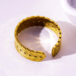MAEL: Herringbone Design Textured Ring Band.