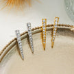 MAGNOLIA Gold: Minimalist Pavé Zirconia Embedded Bar Stud Earrings