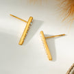 MAGNOLIA Gold: Minimalist Pavé Zirconia Embedded Bar Stud Earrings