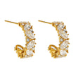 MAGOME : Vintage Chic - Mini boucles d'oreilles richement serties de pierres précieuses de moissanite en forme de poire et rondes.