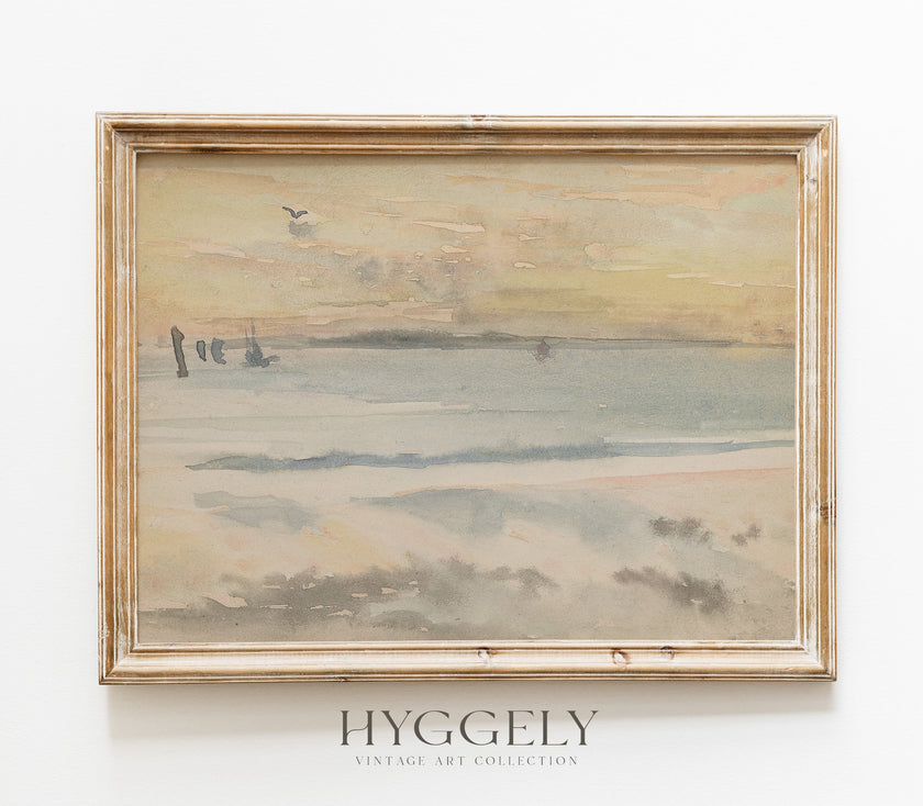 Vintage Coastal Landscape Art Print L0103