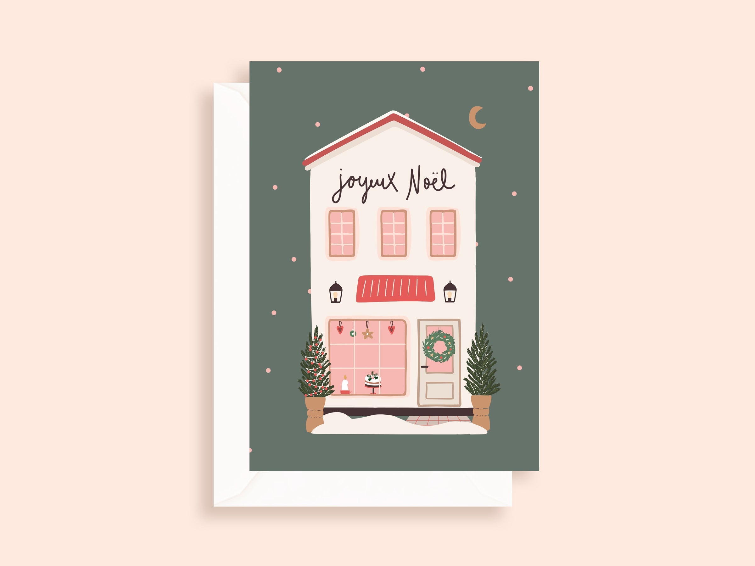 Carte de Noël pliée - format 5x7