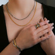 FREDRIKA : Bracelet géométrique abstrait et chic en métaux mixtes