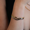 FREDRIKA : Bracelet géométrique abstrait et chic en métaux mixtes