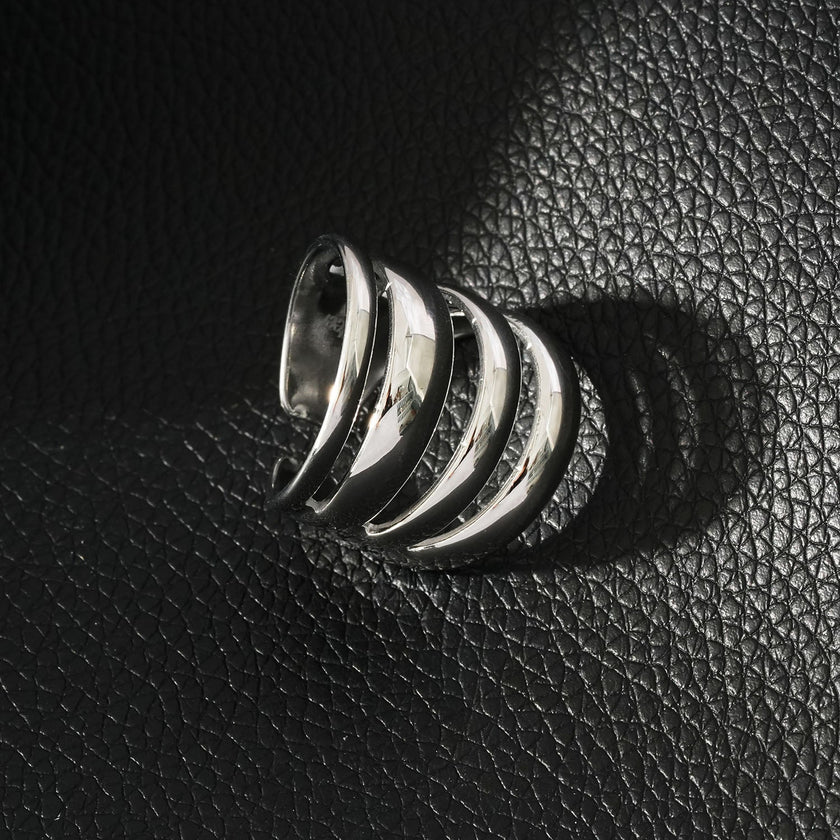 MAKET Silver(White Gold):  Multi Stacked Four Rings in One
