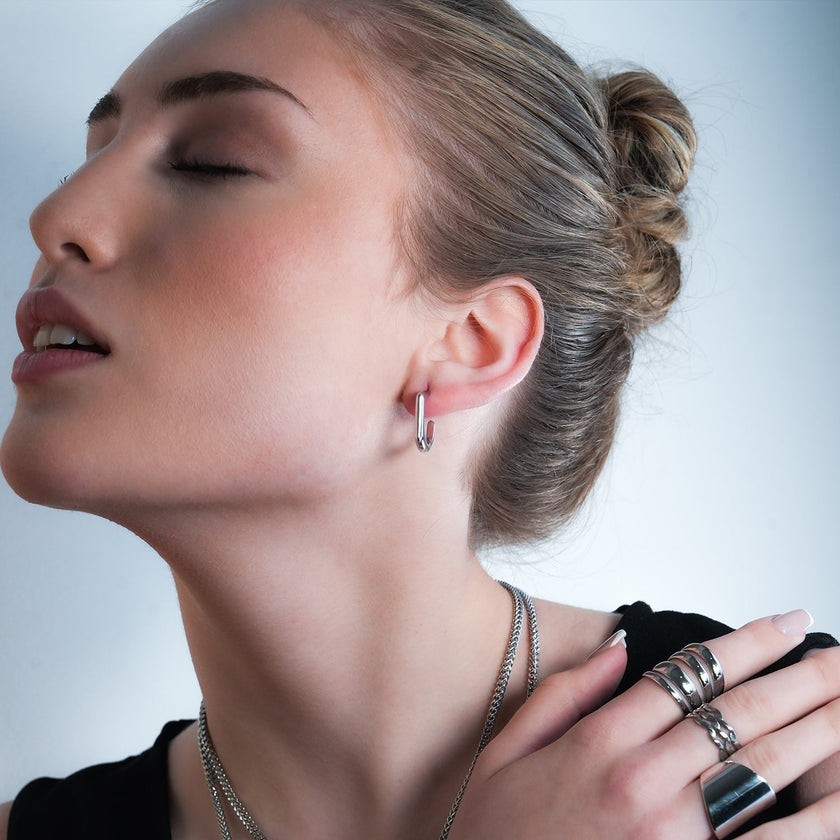 MAKET Silver(White Gold):  Multi Stacked Four Rings in One