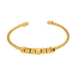 Style MALDONA: Industrial-Chic Bracelet with Round & Square Beads in Gold