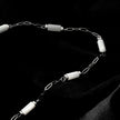 MALIBU: Mix Chain Necklace featuring Natural Shell & White Gold (Silver Toned) Metal