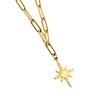 Collier MALVINA en chaîne dorée mixte avec pendentif étoile sertie de zircons.
