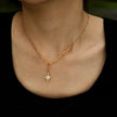 Collier MALVINA en chaîne dorée mixte avec pendentif étoile sertie de zircons.