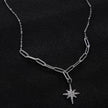 MALVINA Mix Silver Chain with Zirconia Studded Star Pendant