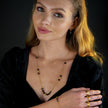 MARA Black Obsidian & Gold Beaded Chain Necklace