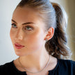 MARIETTA White Gold (Silver Toned): Mini Hoops with Pavé Zirconia Panel