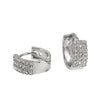 MARIETTA White Gold (Silver Toned): Mini Hoops with Pavé Zirconia Panel