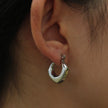 Boucles d'oreilles créoles carrées et arrondies MARIYA, Argent