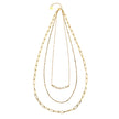 MARLI 3-Layer Multi Chain Gold Necklace featuring Natural Pearls