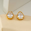 MARTHA Gold: Moissanite (Diamond Alternative) Teardrop Studs