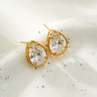 MARTHA Gold: Moissanite (Diamond Alternative) Teardrop Studs