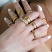 MATHEO : Bague en or texturée à trois anneaux superposés