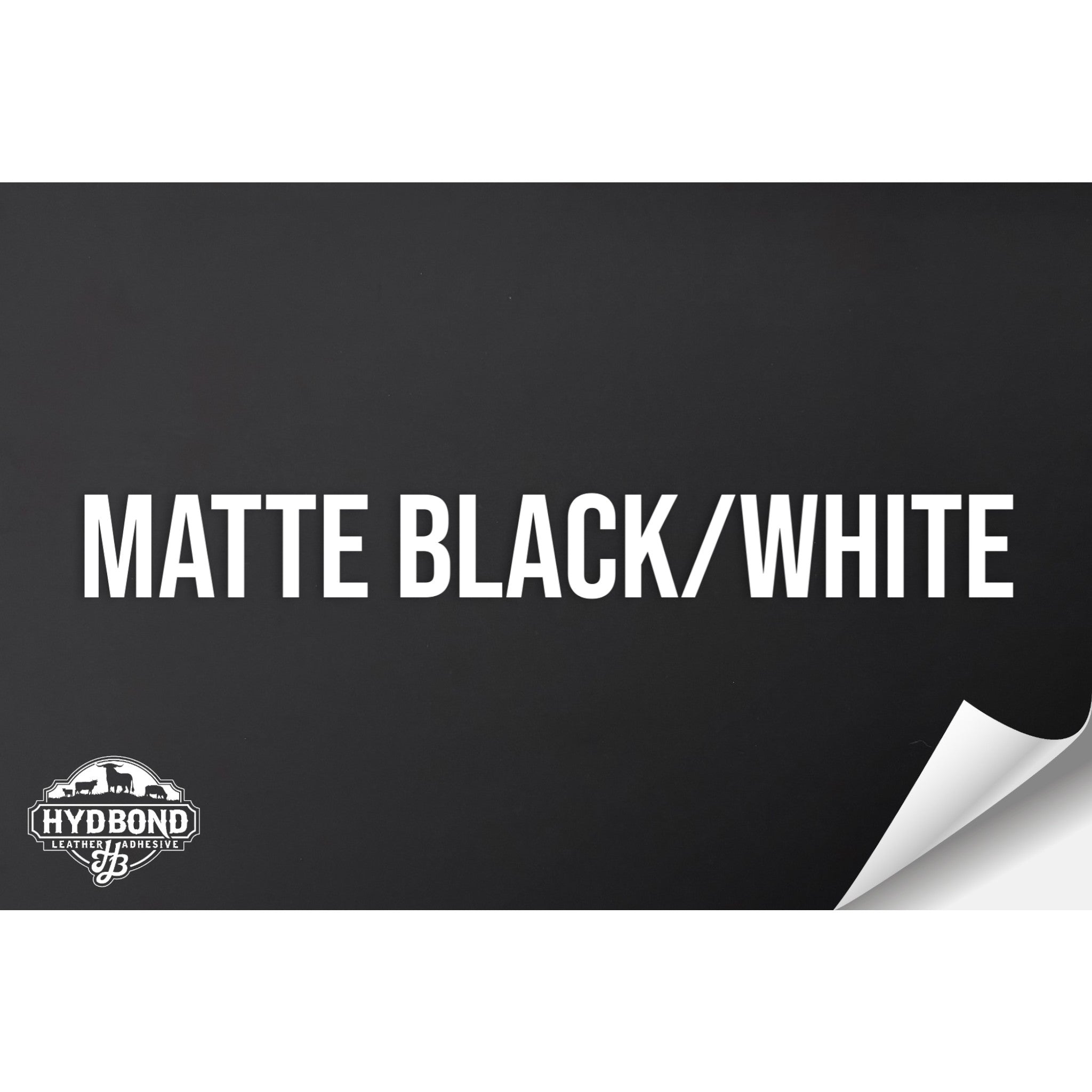 MATTE BLACK/WHITE WITH ADHESIVE HYDBOND LEATHERETTE SHEET (12