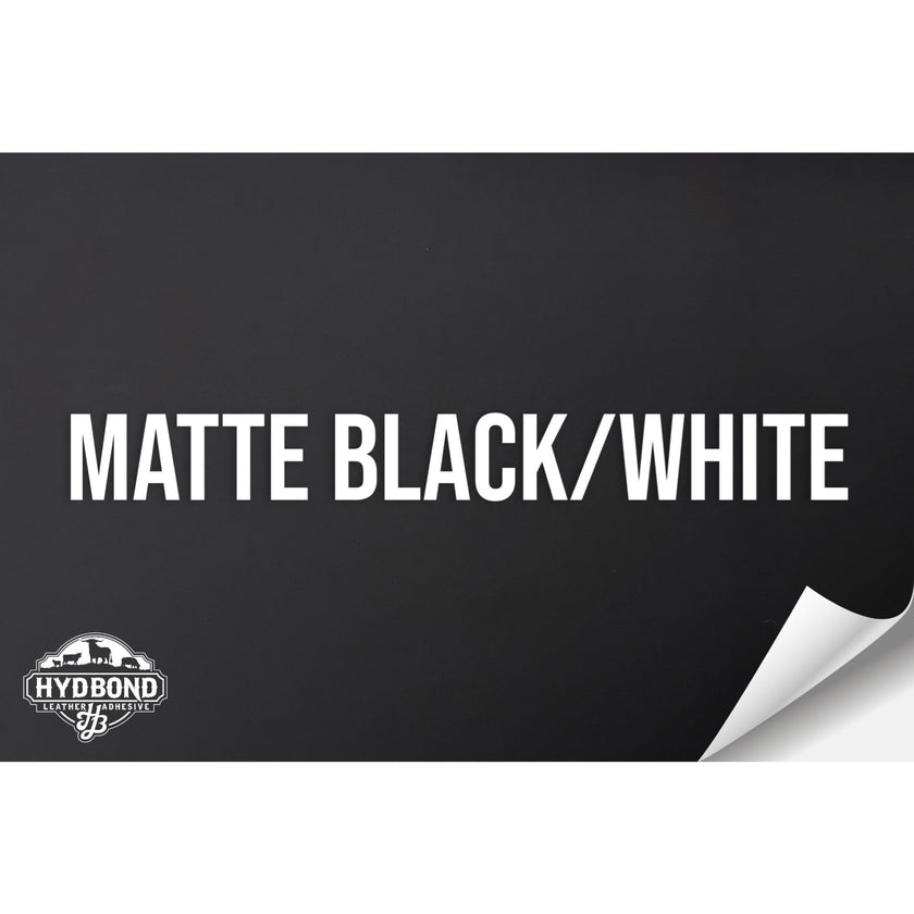 MATTE BLACK/WHITE WITH ADHESIVE HYDBOND LEATHERETTE SHEET (12