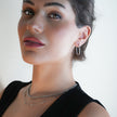 MAZUNTA Silver (White Gold): Rentangle Shaped Hoops - A Bold Twist on Classic Elegance