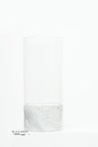 Bianco Carrara Marble and Glass Vase and Hurricane