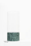 Empress Green Marble and Glass Vase and Hurricane