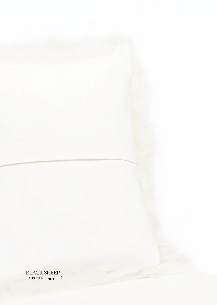 Square Shorn White Icelandic Sheepskin Pillow Cover