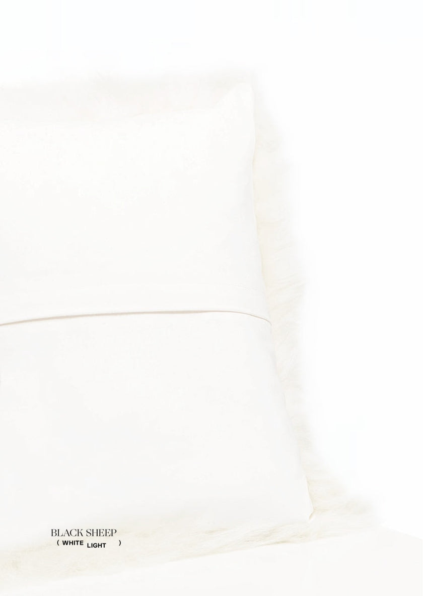 Square Shorn White Icelandic Sheepskin Pillow Cover